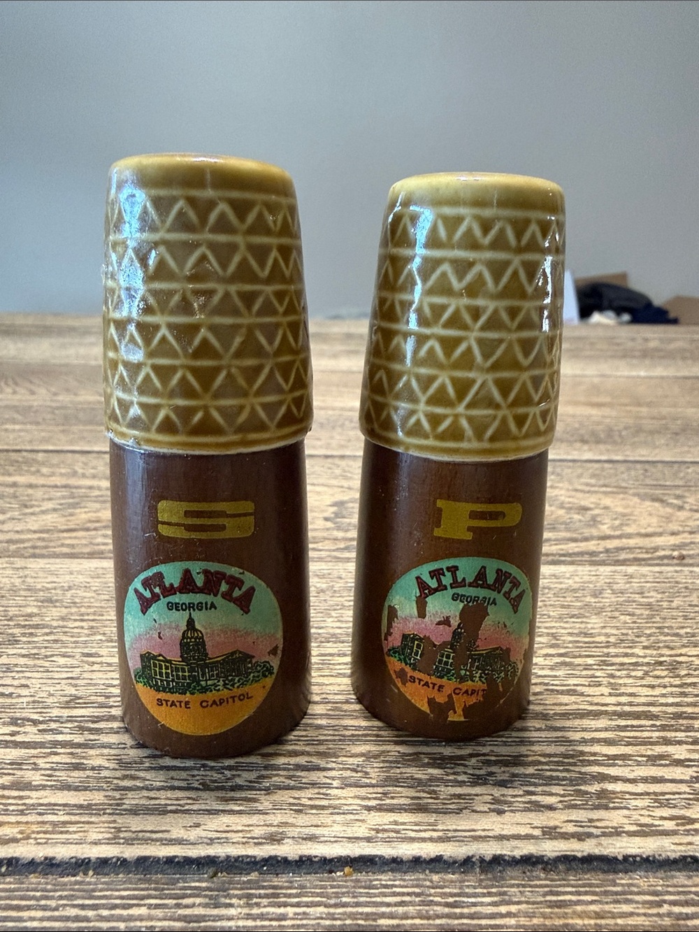 Vintage Atlanta Georgia Ceramic Salt & Pepper Shakers - Japan